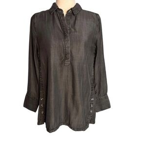 Chico's Charcoal Button-Down Shirt